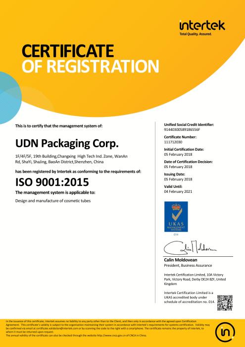 UDN - ISO 9001:2015